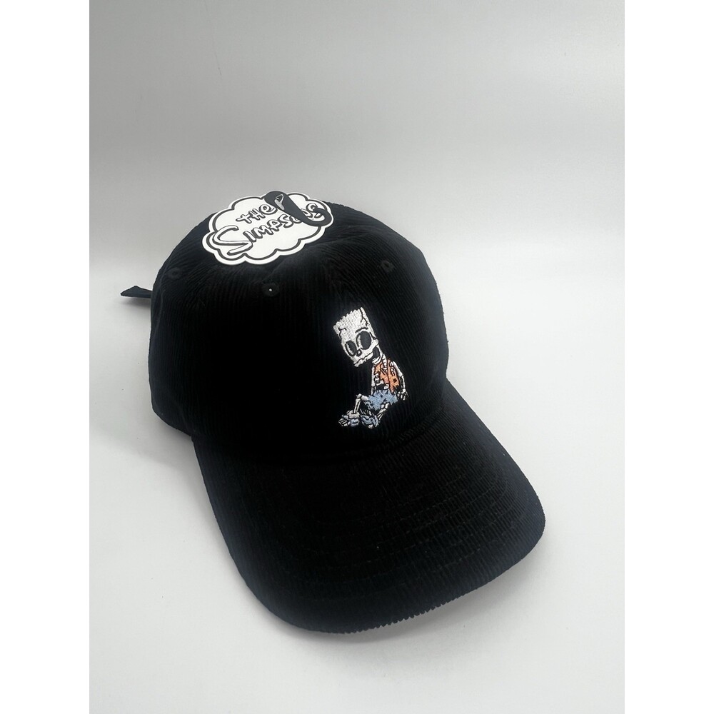 NEW The Simpsons Bart Skeleton Corduroy Dad Hat MAD Engine Strapback Black NWT